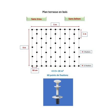 Plan terrasse en bois sur plot Rootfix